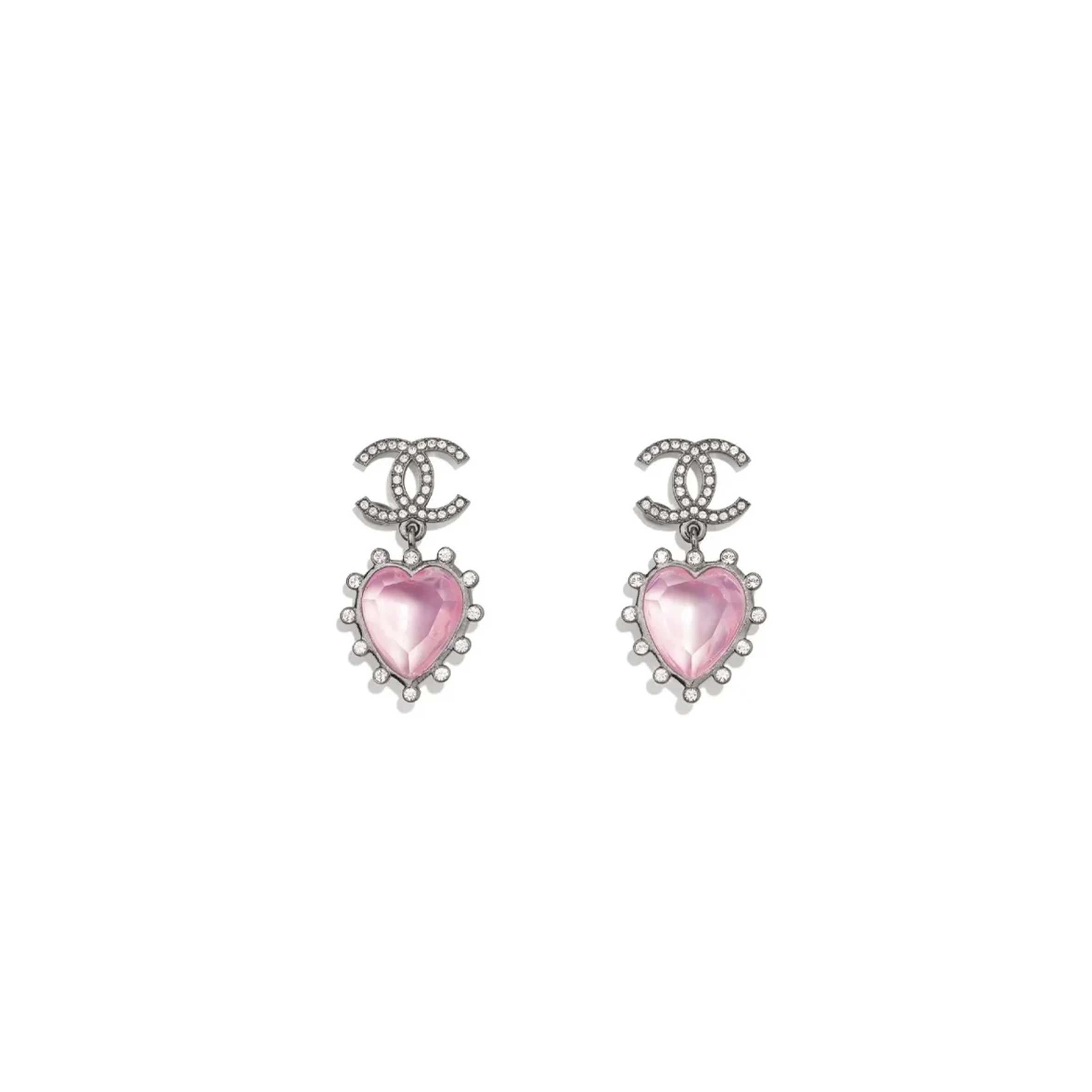 CHANEL PINK CRYSTAL EARRINGS AB6639